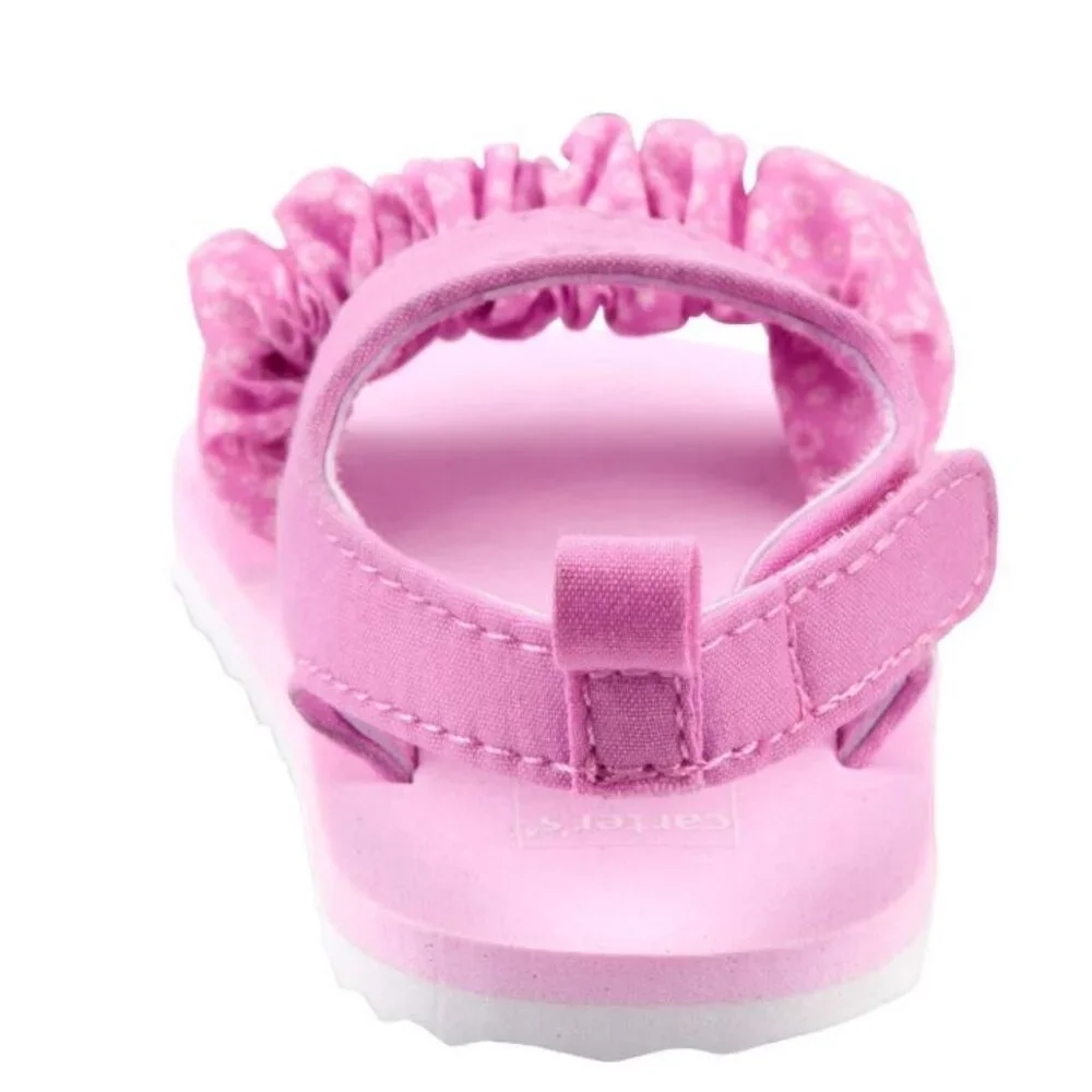 NWT Carter's Baby Girl Scrunch Strappy Pink Sandals